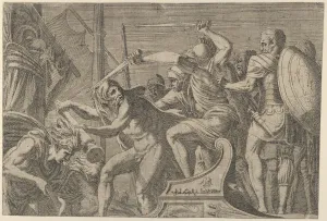 Hercules Artwork Drucke: Hercules Fighting Aboard The Argonauts Ship, ca. 1542-45. Creator: Leon Davent