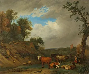 Pastoralisten mit ihren Rindern, 1651. Ersteller unbekannt