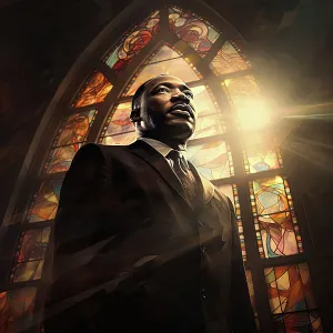 Bild von AI - Portrait von Martin Luther King Jr., 1960er Jahre, 2023. Ersteller: Heritage Images