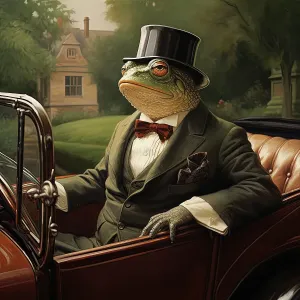 Der Wind In Den Weiden Drucke: KI-Bild - Frosch aus dem Wind im Wäldchen, 2023. Ersteller: Heritage Images