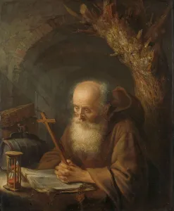 Gerrit Dou Paintings Drucke: A Hermit, 1664. Creator: Gerrit Dou