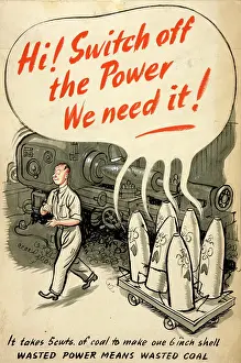 World War II Poster Drucke: Hi! Switch off the power
