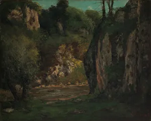 Drucke von Der Versteckte Bach, um 1873-77 Gustave Courbet Drucke: Der versteckte Bach, um 1873-77 von Gustav Courbet gemalt
