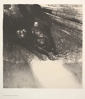 Odilon Redon Lithograph Drucke: Hideous Larvae, 1896. Creator: Odilon Redon