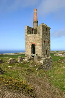 Cornwall Industrial Heritage Drucke: Higher Bal Mine engine house, Cornwall
