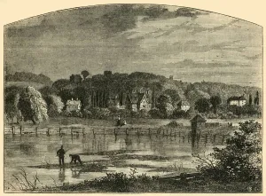 Old London Engravings Drucke: Highgate Ponds, c1876. Creator: Unknown