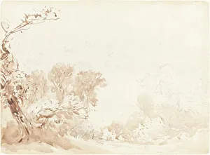 David Cox The Elder Drucke: Hillside and Trees. Creators: David Cox, David Cox the elder