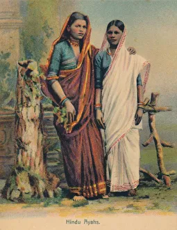 Hand Coloured Postcard Drucke: Hindu Ayahs, c1910. Creator: Unknown