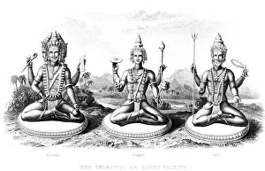 Hindu Trinity Drucke: The Hindu Trinity, c1800