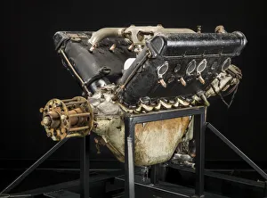 National Air And Space Museum Collection Drucke: Hispano-Suiza (Wright-Martin E), V-8 Engine, ca. 1916. Creators: Wright Aeronautical