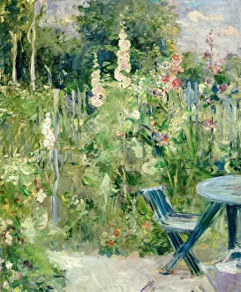 Botanisch Drucke: Hollyhocks (Tremier-Rosen), 1884. Künstlerin: Morisot, Berthe (1841-1895)