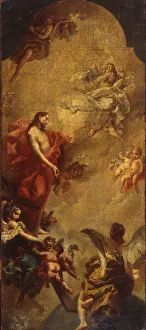 Fine Art Oil Canvas Drucke: The Holy Trinity, 1740