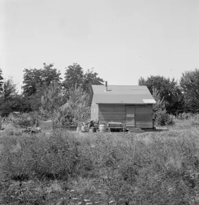 Ein weiterer Haus im Jahr 1939 wurde kürzlich selbstgebaut von einer der mehreren ... Washington, Yakima, Sumac-Park. Schöpferin: Dorothea Lange