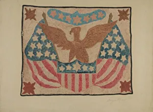 Fächer Teppich, um 1939 von Georgine E.Mason geschaffen