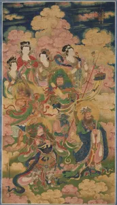 Cleveland Drucke: Die acht Wirtshäuser von Deva, Naga und Yakshi, 1454. Schöpfer: Unbekannt.
