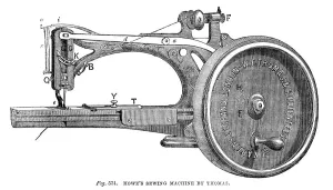 The Print Collector Images Drucke: Howes Sewing Machine, by Thomas, 1866
