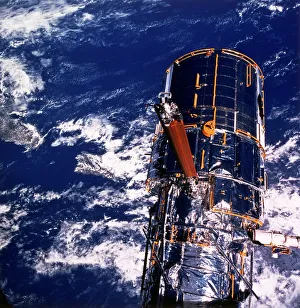 Hubble Space Telescope Drucke: Hubble Space Telescope above the Earth