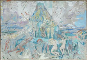 Drucke von Die Menschliche Berge. Nach dem Licht, 1927 - 1928. Im Bestand des Munch-Museums zu Oslo Edvard Munch Drucke: Der Menschliche Berg / Nach dem Licht