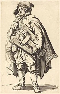 Stringed Instrument Musician Drucke: The Hurdy-Gurdy Player. Creator: Unknown