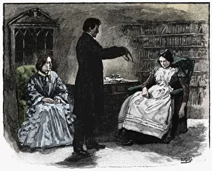 Colourised Black And White Print Drucke: Hypnotism, 1891