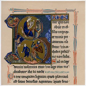 Bildliche Anfangsbuchstabe B aus dem 13. Jahrhundert (um 1900)