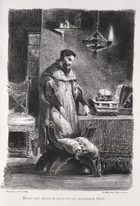Illuminationen für Faust: Faust im Badezimmer, 1828. Schöpferin/Erfinder : Eugène Delacroix (Französische)