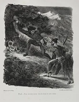 Eugene Delacroix Artist Drucke: Illustrations for Faust: Faust and Mephistopheles in the mountains of the Hartz