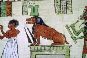 Book Of The Dead Papyrus Drucke: Image of the Egyptian deity Ammit