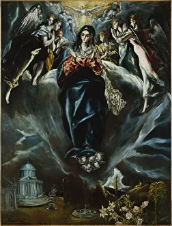 Christian Heritage Images Online Drucke: The Immaculate Conception, 1608. Creators: El Greco, Jorge Manuel Theotocopuli
