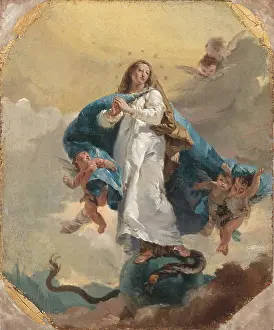 Die Unbefleckte Empfängnis, zwischen 1733 und 1736. Künstler: Giovanni Battista Tiepolo, Werkstatt von Giovanni Battista Tiepolo