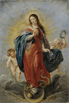Rubens Artwork Drucke: The Immaculate Conception, ca. 1628-1629. Artist: Rubens, Pieter Paul (1577-1640)