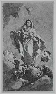 Immaculate Conception Artwork Drucke: The Immaculate Conception, ca. 1770. Creator: Lorenzo Tiepolo