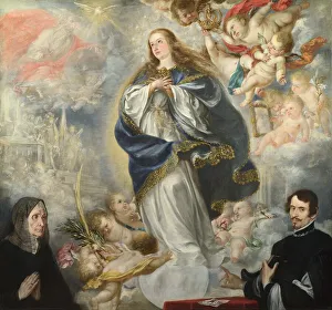 Immaculate Conception Painting Drucke: The Immaculate Conception with Two Donors