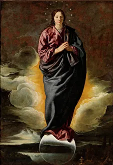 Virgin And Child Art Drucke: The Immaculate Conception of the Virgin, c. 1617. Creator: Velazquez, Diego (1599-1660)