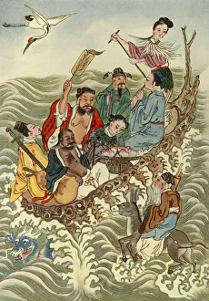 Die acht Unsterblichen überqueren das Meer, 1922. Künstler: Unbekannt.