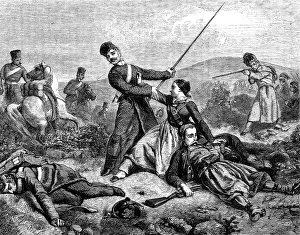 Crimean War Paintings Drucke: An Incident in the Present War - painted by Sovrieul