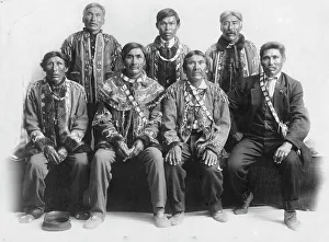 Traditional Tribal Clothing Drucke: Indian chiefs, between c1900 and c1930. Creator: Unknown
