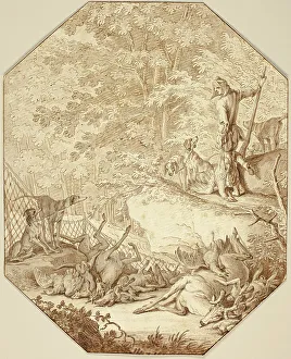 Art Institute Chicago Prints Drucke: The Industrious Hunter, in Spring, n.d. Creator: Johann Elias Ridinger