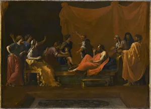 Nicolas Poussin Oil Paintings Drucke: The Infant Moses trampling Pharaohs Crown