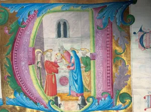 Virgin Mary And Child Art Drucke: Initial A. The Presentation of Jesus at the Temple, c. 1550
