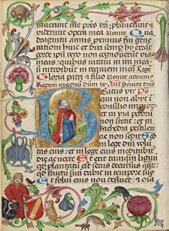 Ursprünglicher B : David im Gebet ; Tägliche Beschreibung um 1485 . Ersteller : Werkstatt von Ulrich Schreier