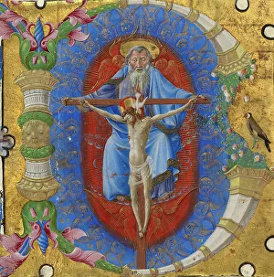 Christian Art Heritage Drucke: Initial B: The Trinity, about 1460-1470. Creator: Taddeo Crivelli