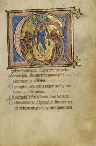 Christian Art Heritage Drucke: Initial E: Judas's Suicide; Psalter, mid-1200s. Creator: Unknown