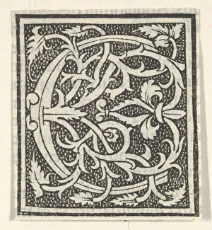 Metropolitan Museum Artwork Drucke: Initial letter C on patterned background, 1520. 1520. Creator: Anon