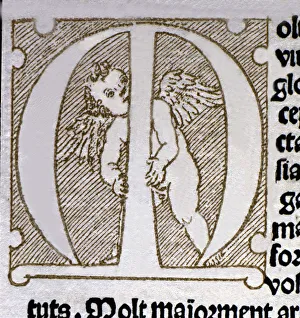 Spanish Medieval Manuscripts Drucke: Initial Letter of the dedicatory 