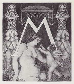 Anfangsbuchstabe M (Venus) an Volpone, 1898. Künstler: Aubrey Beardsley