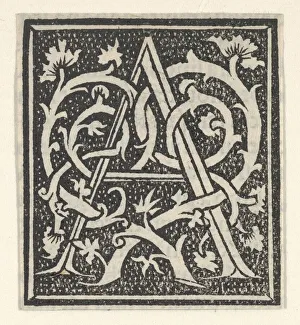 Anfangsbuchstabe A auf einem bemalten Hintergrund, 1520. 1520. Künstler: Anonymous