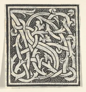 Anonyme Schriftzeichen auf einem bemalten Hintergrund, 1520; 1520; Künstler unbekannt