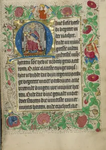 Crucified Jesus Christ Image Drucke: Initial M: The Throne of Grace Trinity; Book of Hours
