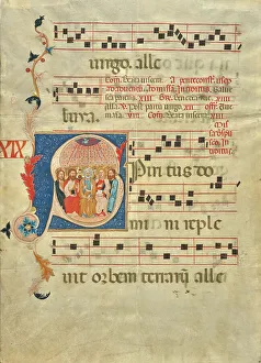 Initial S: Pentecost (leaf from a gradual), about 1330-1340. Creator: Vanni di Baldolo